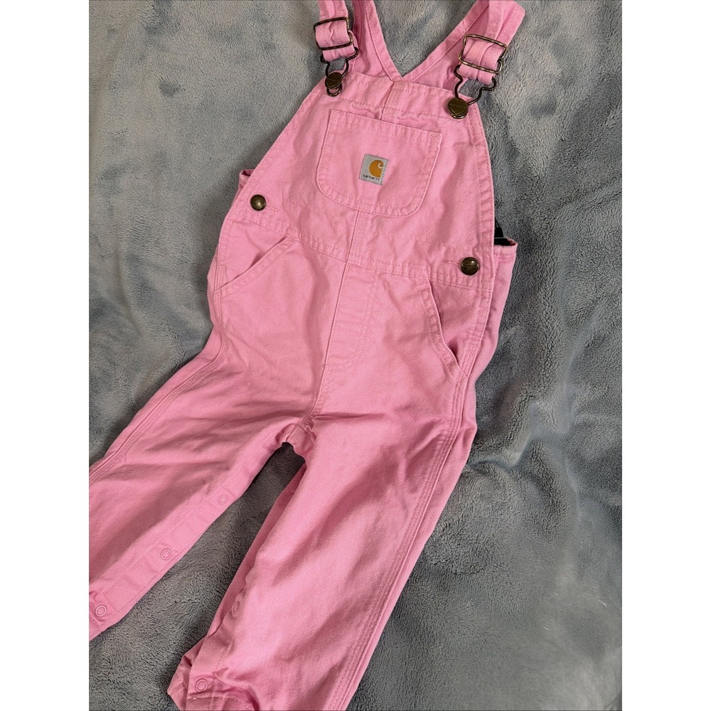 Carhartt Toddler Pink Canvas Bib Overalls Toddler Size 18 months